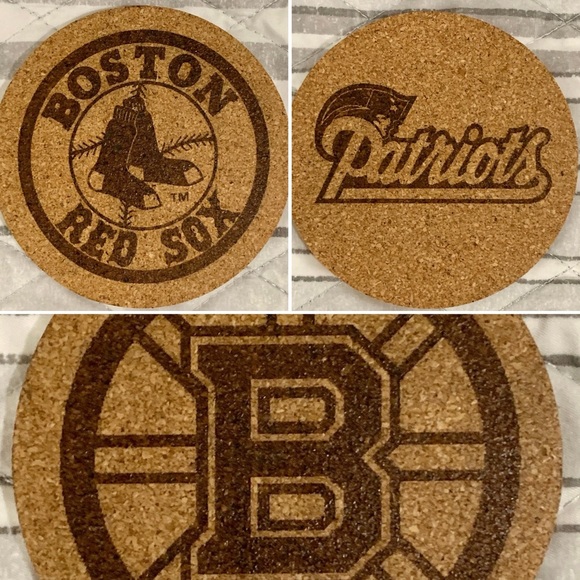 Other - SOLD❗️Boston Sports Teams Laser Engraved Cork Coasters